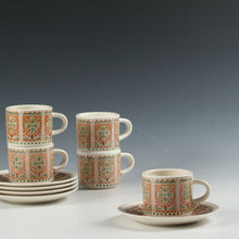 将图片加载到图库查看器,昭和レトロ 釉下彩のおしゃれなスズラン文 カップ&ソーサー 1客 スタッキング可 昭和40年代頃 / 北欧デザイン 色印判 箱なし dbsy13259-o