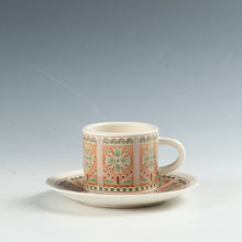 将图片加载到图库查看器,昭和レトロ 釉下彩のおしゃれなスズラン文 カップ&ソーサー 1客 スタッキング可 昭和40年代頃 / 北欧デザイン 色印判 箱なし dbsy13259-o