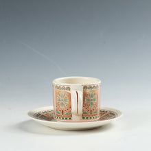 将图片加载到图库查看器,昭和レトロ 釉下彩のおしゃれなスズラン文 カップ&ソーサー 1客 スタッキング可 昭和40年代頃 / 北欧デザイン 色印判 箱なし dbsy13259-o