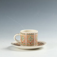 将图片加载到图库查看器,昭和レトロ 釉下彩のおしゃれなスズラン文 カップ&ソーサー 1客 スタッキング可 昭和40年代頃 / 北欧デザイン 色印判 箱なし dbsy13259-o