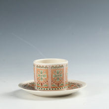 将图片加载到图库查看器,昭和レトロ 釉下彩のおしゃれなスズラン文 カップ&ソーサー 1客 スタッキング可 昭和40年代頃 / 北欧デザイン 色印判 箱なし dbsy13259-o