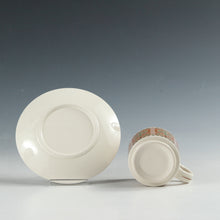 将图片加载到图库查看器,昭和レトロ 釉下彩のおしゃれなスズラン文 カップ&ソーサー 1客 スタッキング可 昭和40年代頃 / 北欧デザイン 色印判 箱なし dbsy13259-o