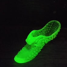 将图片加载到图库查看器,アメリカヴィンテージ FENTON|フェントン(USA,1950-70年代) イエローボブネイル オパールセント ウランガラス キャットシューズ 女の子を素敵な処へ運ぶラッキーアイテム dbsy15895-9