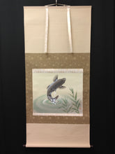 Load image into Gallery viewer, 大沼保寿|O′NUMA Yasutoshi「跳鯉」尺八横 現代作家中古掛軸 共箱 JY2248