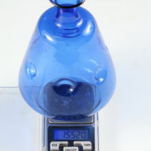 画像をギャラリービューアに読み込む, ヴィンテージ Lauscha Glass 旧東ドイツ・ラウシャ村の丁寧な吹きガラス 異国情緒あふれるブルーの大きな花生 1950年代頃(g) 箱なし dbsy13379-o