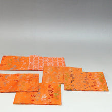 Load image into Gallery viewer, Nishijin Old Fukusa Single Piece Gacha Hitoshikin Famous Brocade Painting Orange/New Tea Utensils Made in Kyoto, Made in Kyoto Japan Urasenke cbsy62
