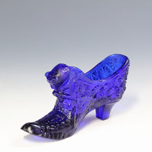 将图片加载到图库查看器,アメリカヴィンテージ FENTON|フェントン(USA,1950-70年代) ウルトラマリンブルーデイジーボタン アートガラス キャットシューズ dbsy15885-9