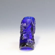 将图片加载到图库查看器,アメリカヴィンテージ FENTON|フェントン(USA,1950-70年代) ウルトラマリンブルーデイジーボタン アートガラス キャットシューズ dbsy15885-9