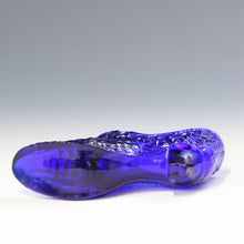 将图片加载到图库查看器,アメリカヴィンテージ FENTON|フェントン(USA,1950-70年代) ウルトラマリンブルーデイジーボタン アートガラス キャットシューズ dbsy15885-9