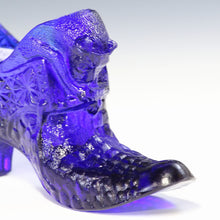 将图片加载到图库查看器,アメリカヴィンテージ FENTON|フェントン(USA,1950-70年代) ウルトラマリンブルーデイジーボタン アートガラス キャットシューズ dbsy15885-9