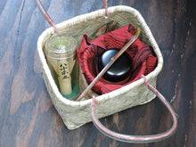 Load image into Gallery viewer, First tea utensils set of 5 pieces with wrapping cloth and basket s11-e