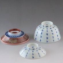 Load image into Gallery viewer, Imari (circa 1810) Blue flower dyed Chinese poetry patterned lidded bowl (K) Capacity under the lid approx. 120cc dbsy7321-z