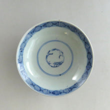 画像をギャラリービューアに読み込む, 伊万里焼(江戸期 1810年頃) 地紋祥瑞染付写 見立て蓋碗 約80cc 江戸後期手描岩波文瓶台添 dbsy9616-b