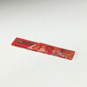 鱗鶴形菓子切り 赤系人絹菓子切り入れ / 新品茶道具 1本 ガチャ 京都製,made in Kyoto JAPAN cbsy101