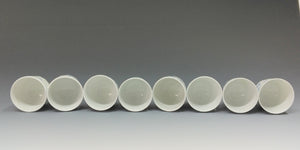 時代もの 平戸焼｜HIRADO ( 長崎県, 江戸後期~幕末期/1840年代頃作製 ) 白磁 青花 雲龍染付 上手 猪口 8客揃 / 茶杯 酒盃 ぐい吞/ 伊万里 IMARI dbsy14682-L