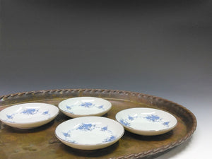昭和レトロ Gold陶磁器｜GOLD CHINA ( 愛知県, 1970年代頃作製 ) 唐草文(青) 小皿 1枚 dbsy14689-L
