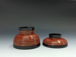 輪島塗｜Wajima ware( 石川, 平成/2000年頃) 布張本堅地 外朱 千筋金彩 吸物椀 1客 和食器 日本料理 dbsy15247-z
