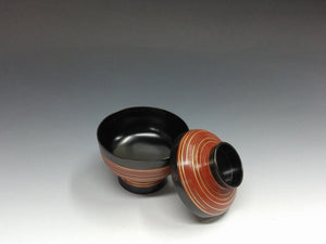 輪島塗｜Wajima ware( 石川, 平成/2000年頃) 布張本堅地 外朱 千筋金彩 吸物椀 1客 和食器 日本料理 dbsy15247-z