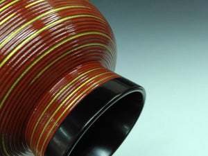 輪島塗｜Wajima ware( 石川, 平成/2000年頃) 布張本堅地 外朱 千筋金彩 吸物椀 1客 和食器 日本料理 dbsy15247-z