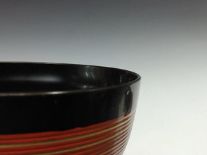 輪島塗｜Wajima ware( 石川, 平成/2000年頃) 布張本堅地 外朱 千筋金彩 吸物椀 1客 和食器 日本料理 dbsy15247-z