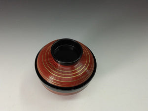 輪島塗｜Wajima ware( 石川, 平成/2000年頃) 布張本堅地 外朱 千筋金彩 吸物椀 1客 和食器 日本料理 dbsy15247-z