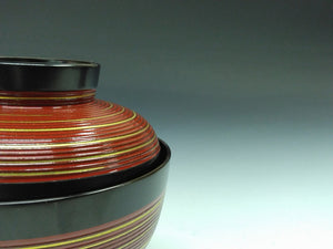 輪島塗｜Wajima ware( 石川, 平成/2000年頃) 布張本堅地 外朱 千筋金彩 吸物椀 1客 和食器 日本料理 dbsy15247-z