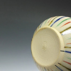 名窯 清水焼 音羽山窯｜Otowayama-Kiyomizu ｗare( 京都 ) 手描き 色絵鉄彩 麦藁手 つぼつぼ/ 小付 1客 懐石道具 和食器 抹茶 tea chado ware おしゃれな器 現代工藝作家/伝統工芸工房 デッドストック used 陶芸 陶磁器 古陶磁 porcelain, 高級料亭,レストラン食器茶事/茶会道具 art piece dbsy15462