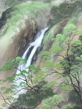 將圖片載入圖庫檢視器 武井旭堂｜TAKEI Kyokudo「青緑山水」 尺五立 現代作家中古掛軸 共箱 JY2243
