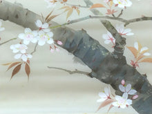 Load image into Gallery viewer, 小野踏青｜ONO Tosei(大阪-京都/ 1902-?) 「桜花目白」メクリ 尺八横 現代作家中古掛軸 JY2244
