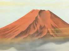 Load image into Gallery viewer, 佐藤静雲｜SATOH Seiun 赤富士//富峰飛鶴 尺五立 現代作家中古掛軸 共箱 JY2246
