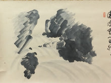 Load image into Gallery viewer, 細合喝堂｜HOSOAI Katsudou( -2005) 渓流図自画賛「清流無間断」尺八横 物故作家掛軸 共箱 JY2260
