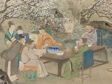 Load image into Gallery viewer, 大阪画壇 中川和堂｜(大阪/ 1880-?) 「梅香夜宴図」 尺八立 物故作家掛軸 木箱 大阪中之島美術館,等所蔵作家 JY2292
