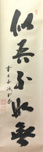 将图片加载到图库查看器，昭和の名僧 大徳寺515世 藤井誡堂( FUJII Kaido/ ,1898-1984) 一行書「似吾不如無」 尺巾 物故作家掛軸 共箱 年中/普段掛け 禅語 書/calligraphy 墨蹟 一行物 本席掛/art piece JY2301

