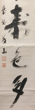 将图片加载到图库查看器，昭和の名僧 大徳寺510世 上田義山｜UEDA Gizan(1891-1972) 一行書「南山寿色多」 尺巾 物故作家掛軸 共箱 JY2314
