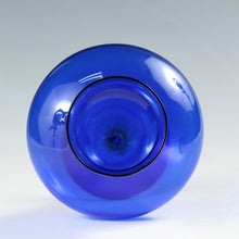 将图片加载到图库查看器，◆◇ヴィンテージ Lauscha Glass 旧東ドイツ・ラウシャ村の丁寧な吹きガラス 異国情緒あふれるブルーの花生 1950年代頃(f) 箱なし dbsy13378-o
