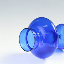 将图片加载到图库查看器，◆◇ヴィンテージ Lauscha Glass 旧東ドイツ・ラウシャ村の丁寧な吹きガラス 異国情緒あふれるブルーの花生 1950年代頃(f) 箱なし dbsy13378-o
