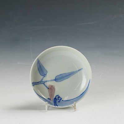 昭和レトロ　有田焼｜Arita ware(佐賀, 昭和期1930年頃) 釉裏彩染付 草文 小皿 1枚 11㎝前後　dbsy15300-j