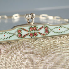 Load image into Gallery viewer, ◆◇ French Antique Guilloche Enamel Rose Pattern Clasp Sterling Silver 925 Opera Bag Approx. 228.9g Around 1920 ◇Europe/British Antique Antique Metal Craft Stylish Accessories Antique Metalwork Super Skill Art Work, Brand Product dy11901-7
