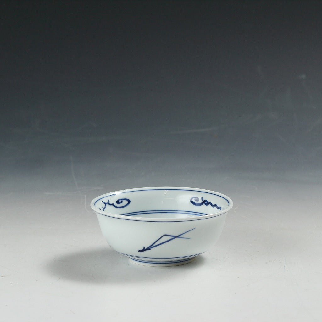 お買い得 有田焼｜Arita ware(佐賀) 手描き染付 くらわんか 小鉢 1客 未使用高級和食器 懐石道具 和食器 抹茶 tea chado ware おしゃれな器 現代工藝作家/伝統工芸工房 デッドストック used 陶芸 陶磁器 古陶磁 porcelain, 高級料亭,レストラン食器茶事/茶会道具 art piece dbsy15364