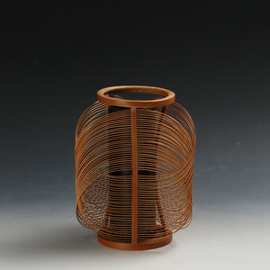 昭和レトロ モダンデザイン 組竹 フラワーベース/ 花器 &nbsp;ヴィンテージ家具現代工藝作家/伝統工芸工房 デッドストック used 竹工 banboo work, インテリア・ファッション花展道具 art piece dbsy15430-b