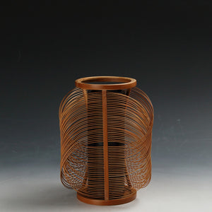 昭和レトロ モダンデザイン 組竹 フラワーベース/ 花器 &nbsp;ヴィンテージ家具現代工藝作家/伝統工芸工房 デッドストック used 竹工 banboo work, インテリア・ファッション花展道具 art piece dbsy15430-b