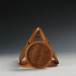 昭和レトロ モダンデザイン 組竹 フラワーベース/ 花器 &nbsp;ヴィンテージ家具現代工藝作家/伝統工芸工房 デッドストック used 竹工 banboo work, インテリア・ファッション花展道具 art piece dbsy15430-b