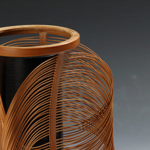 昭和レトロ モダンデザイン 組竹 フラワーベース/ 花器 &nbsp;ヴィンテージ家具現代工藝作家/伝統工芸工房 デッドストック used 竹工 banboo work, インテリア・ファッション花展道具 art piece dbsy15430-b