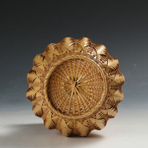 昭和レトロ モダンデザイン 編竹 フラワーベース/ 花器 ヴィンテージ家具現代工藝作家/伝統工芸工房 デッドストック used 竹工 banboo work, インテリア・ファッション花展道具 art piece dbsy15431-b