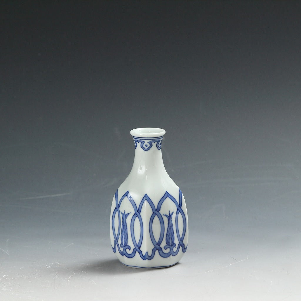 名工 清水焼 浜口文楽｜HAMAGICHI Bunraku-Kiyomizu ｗare( 京都 ) 手描き 染付 徳利 1客 懐石道具 和食器 抹茶 tea chado ware おしゃれな器 現代工藝作家/伝統工芸工房 デッドストック used 陶芸 陶磁器 古陶磁 porcelain, 高級料亭,レストラン食器茶事/茶会道具 art piece dbsy15460