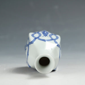 名工 清水焼 浜口文楽｜HAMAGICHI Bunraku-Kiyomizu ｗare( 京都 ) 手描き 染付 徳利 1客 懐石道具 和食器 抹茶 tea chado ware おしゃれな器 現代工藝作家/伝統工芸工房 デッドストック used 陶芸 陶磁器 古陶磁 porcelain, 高級料亭,レストラン食器茶事/茶会道具 art piece dbsy15460