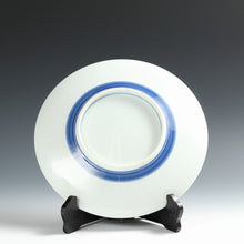 将图片加载到图库查看器，名工 松風栄一｜SYOUFU Eiichi(京都, 1915-1991) 染付印花 九寸 大皿 1枚 dbsy15604-a13ミ6
