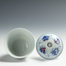 Load image into Gallery viewer, 泰明窯 ｜Arita ware(佐賀, 昭和/1970年代頃) 色絵 手描き染付 蓋付碗/ 見立て蓋碗 //約200㏄  dbsy15786-b２ミ1
