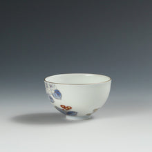 Load image into Gallery viewer, 時代もの オールド香蘭社｜KORANSYA( 明治35(1902)年拝受年書付有り) 色絵金彩 紫陽花図 煎茶器揃 /大隈英磨 (1856-1910早稲田大学前身東京専門学校初代校長/養父 大隈重信) 直筆書簡添 木箱添 dbsy13981-L
