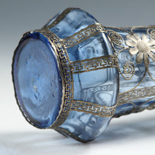 将图片加载到图库查看器，ヴィンテージ 手吹ガラス 鍍銀オリエンタルモチーフカバー フラワーベース (1930年代頃)木箱添 dbsy15913-9
